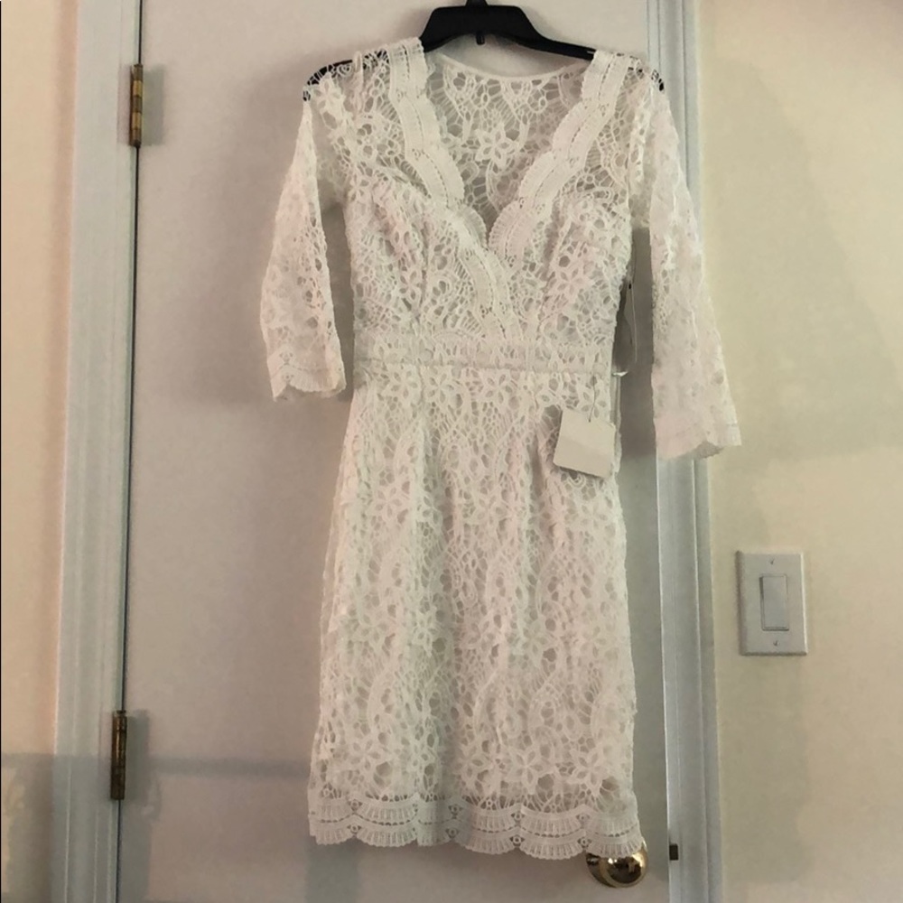 Lulus white lace dress